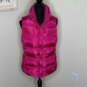 J.Crew Pink Raspberry Down Puffer Vest Size S